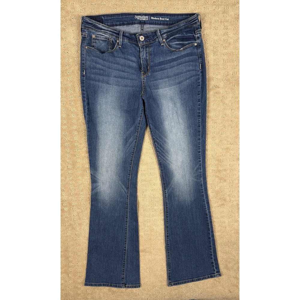 Womens Levi's Signature Modern Bootcut Sz 14L 32x34 (act 32x32) Blue Jeans #1389